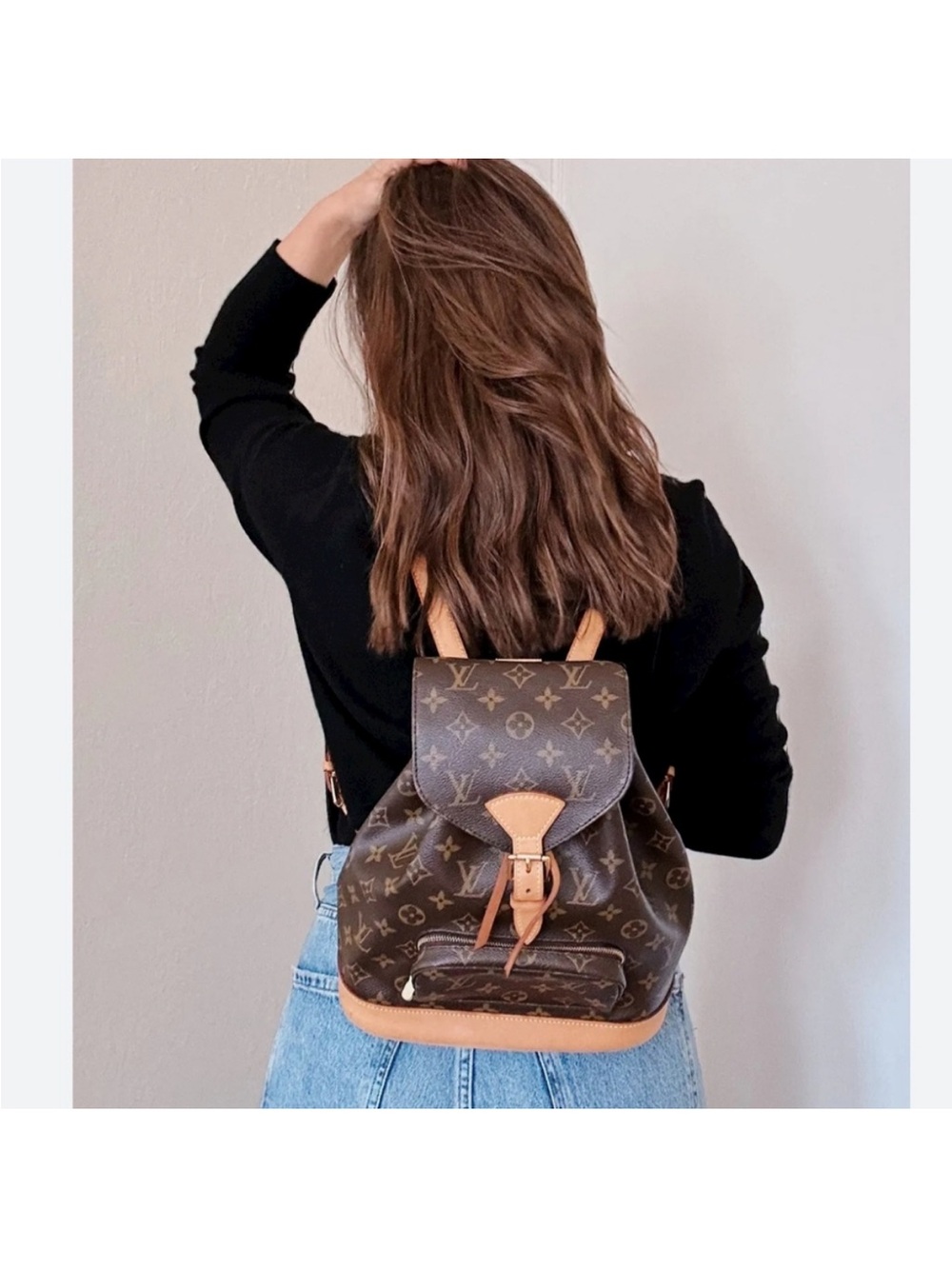 Louis Vuitton Montsouris Backpack Handbag in Brown and Tan